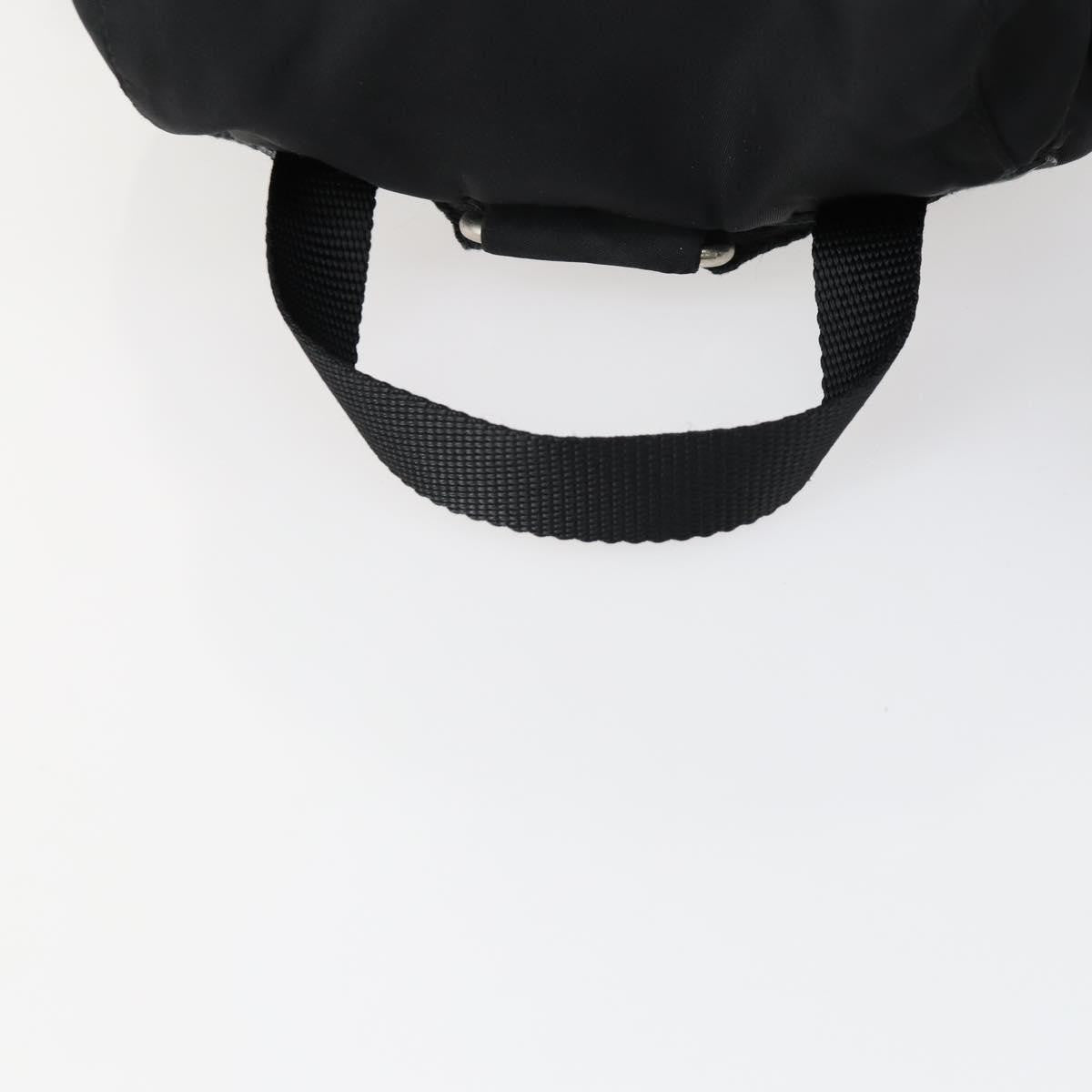 Prada Vela Double Front Pocket Backpack Tessuto with Saffiano Leather, BLACK, NYLON, Backpack