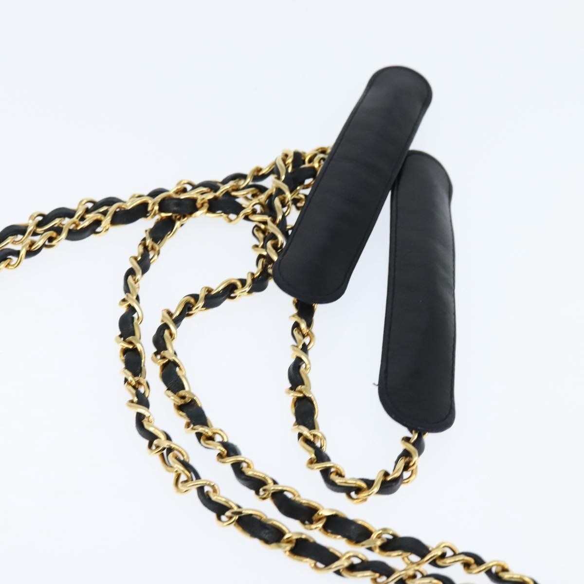 Chanel Vintage Front Pocket Shoulder Bag Quilted Lambskin, BLACK, LEATHER, Shoulder bag