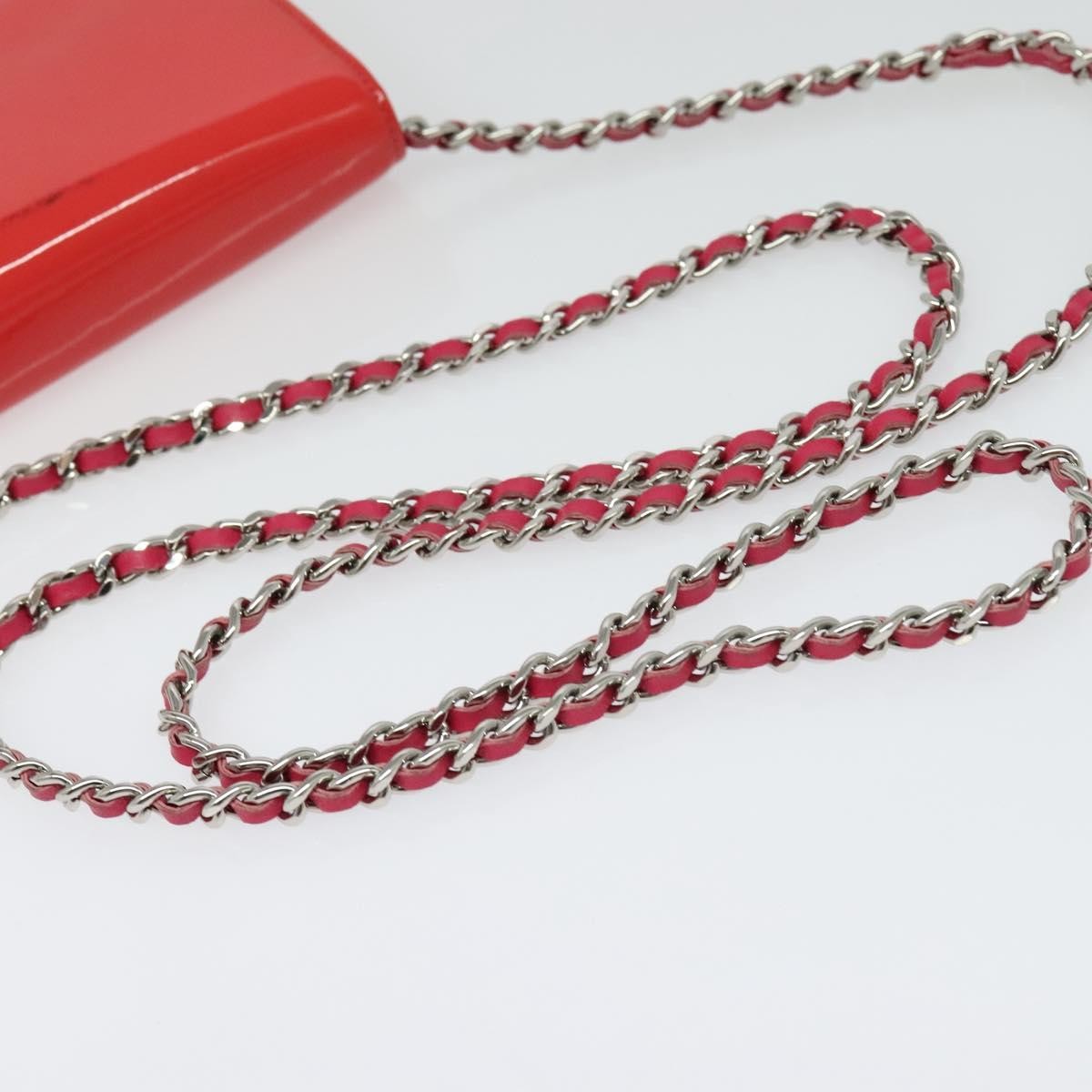 Chanel CC Logo Wallet on Chain Patent, PINK, PATENT_LEATHER, Shoulder bag
