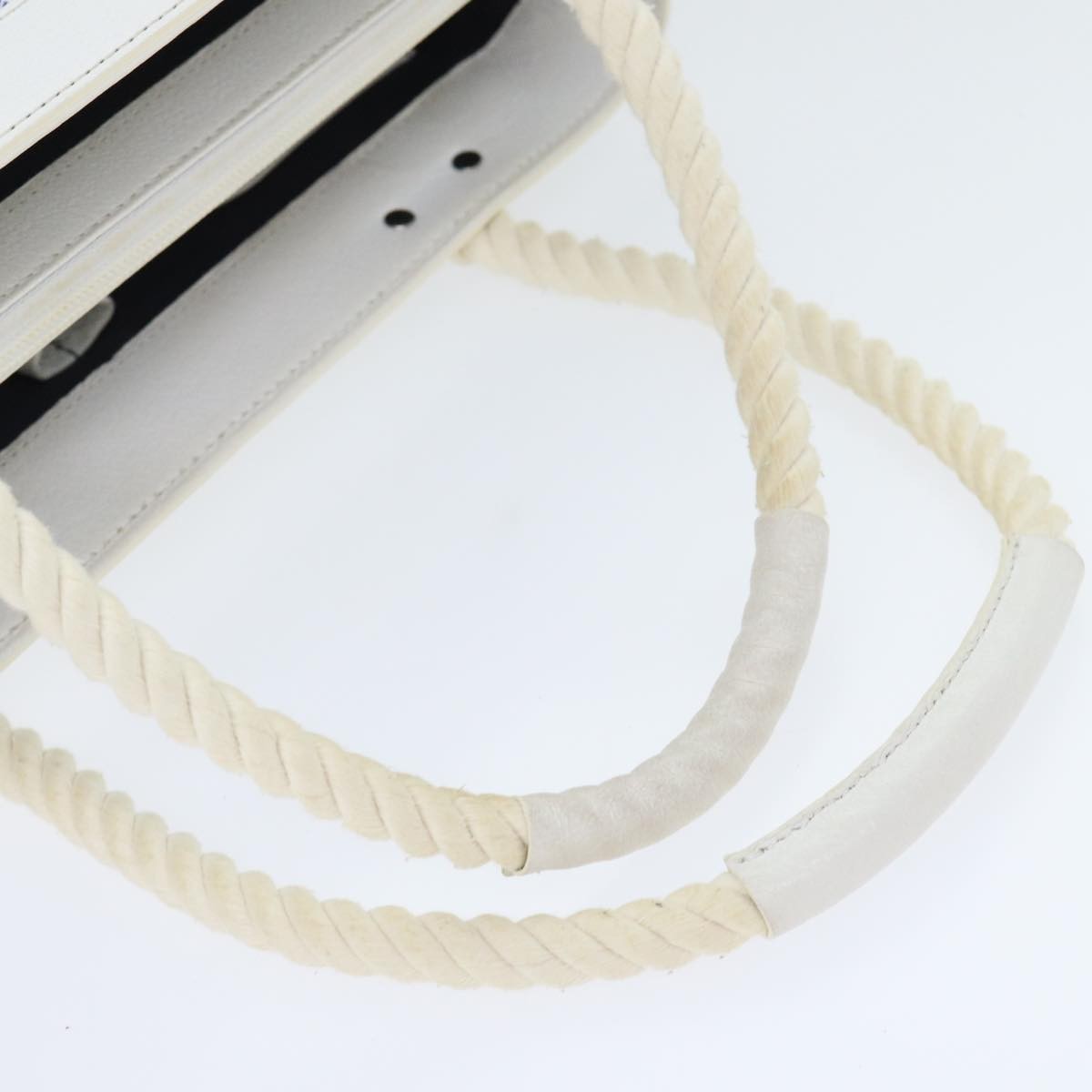 Burberry Vintage Handbag Canvas, WHITE, CANVAS, Handbag