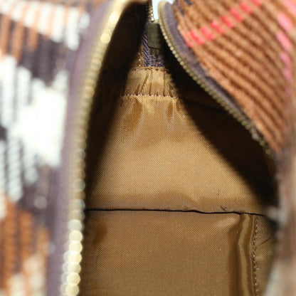 Burberry Blue Label Handbag Wool, BROWN, WOOL, Handbag