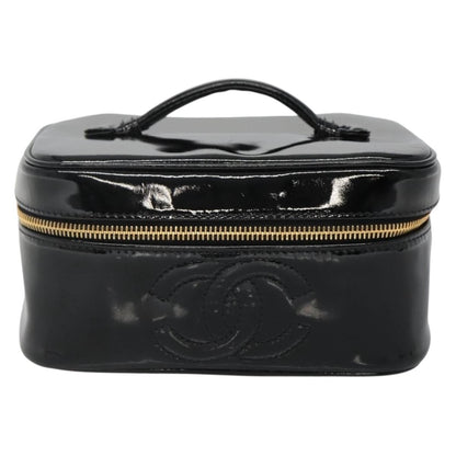 Chanel Vanity pouch Leather, BLACK, PATENT_LEATHER, Toiletry Case