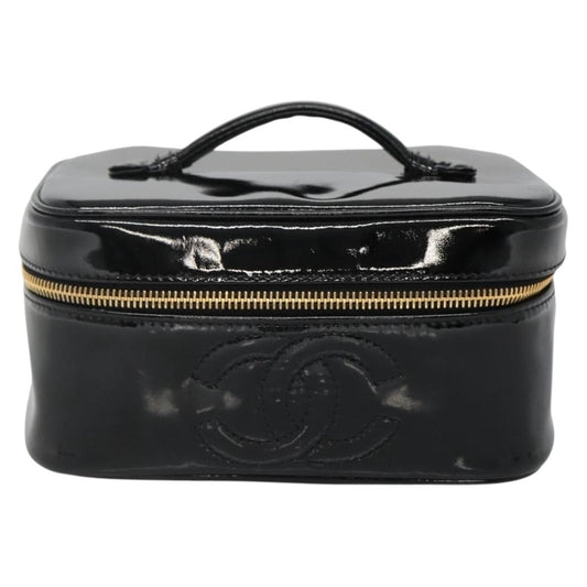 Chanel Vanity pouch Leather, BLACK, PATENT_LEATHER, Toiletry Case