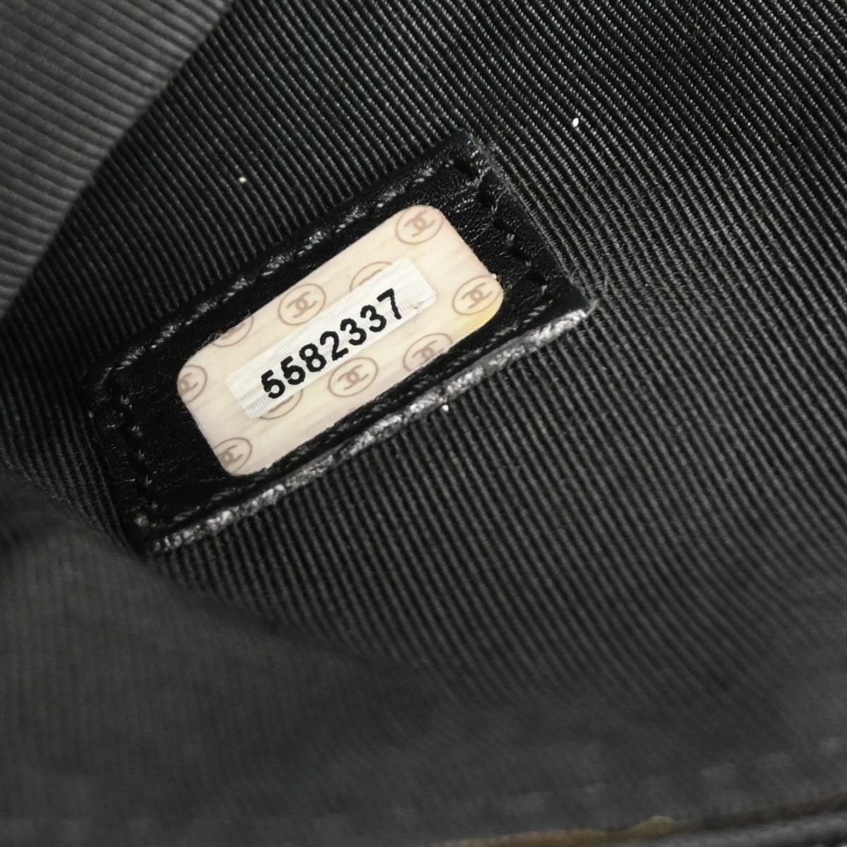 Chanel Vintage CC Resin Chain Tote Leather, BLACK, LEATHER, Tote bag