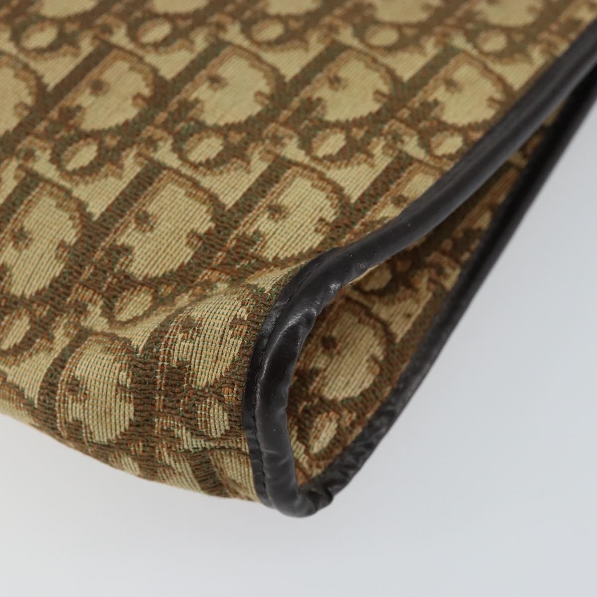 Christian Dior Vintage Trotter Shoulder Bag Canvas, BEIGE, CANVAS, Shoulder bag