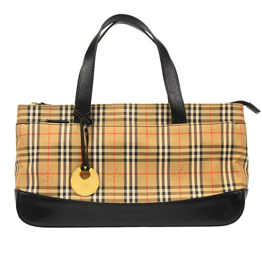 Burberry Nova Check Tote Nylon and Leather, BEIGE, CANVAS, Tote bag