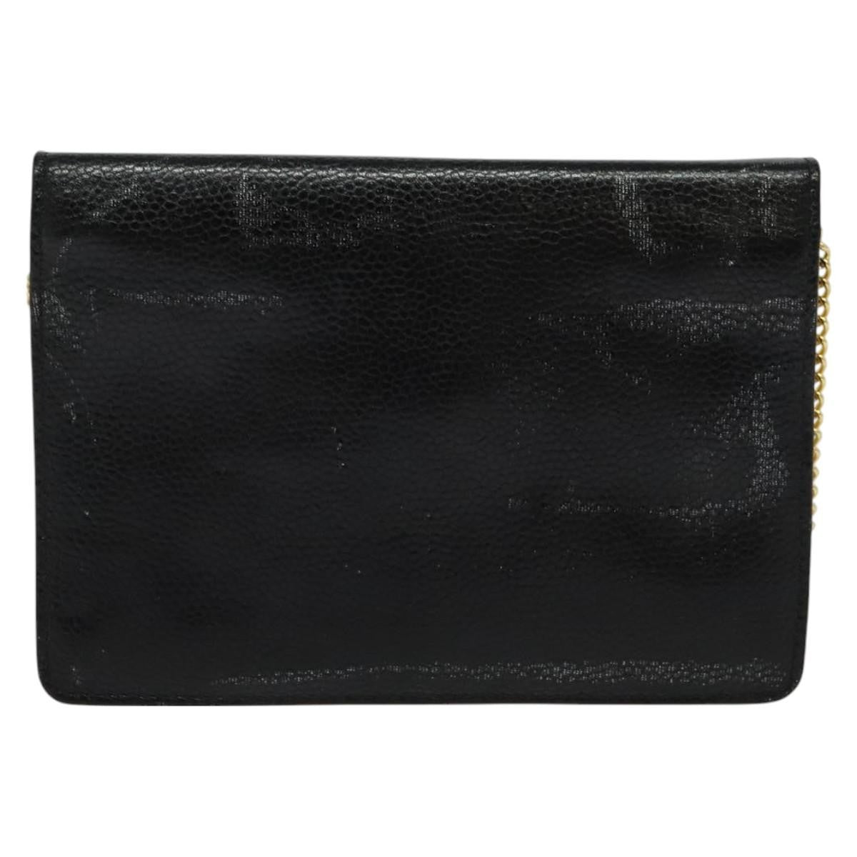 Christian Dior Vintage Chain Flap Shoulder Bag Leather, BLACK, LEATHER, Shoulder bag