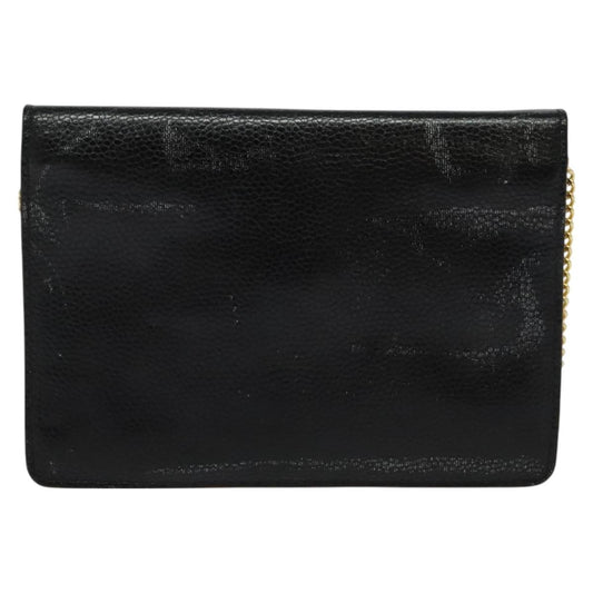 Christian Dior Vintage Chain Flap Shoulder Bag Leather, BLACK, LEATHER, Shoulder bag