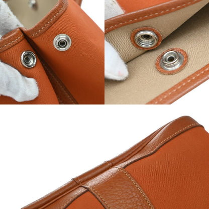 Hermes Garden Party Tote Canvas and Leather, ORANGE, CANVAS, Tote bag