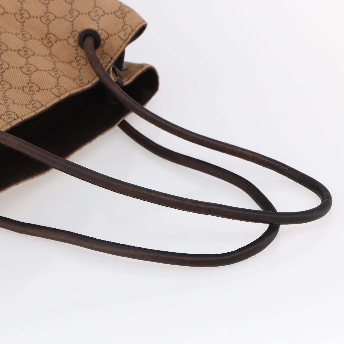 Gucci Vintage Open Shoulder Bag (Outlet) GG Canvas with Leather, BEIGE, CANVAS, Shoulder bag