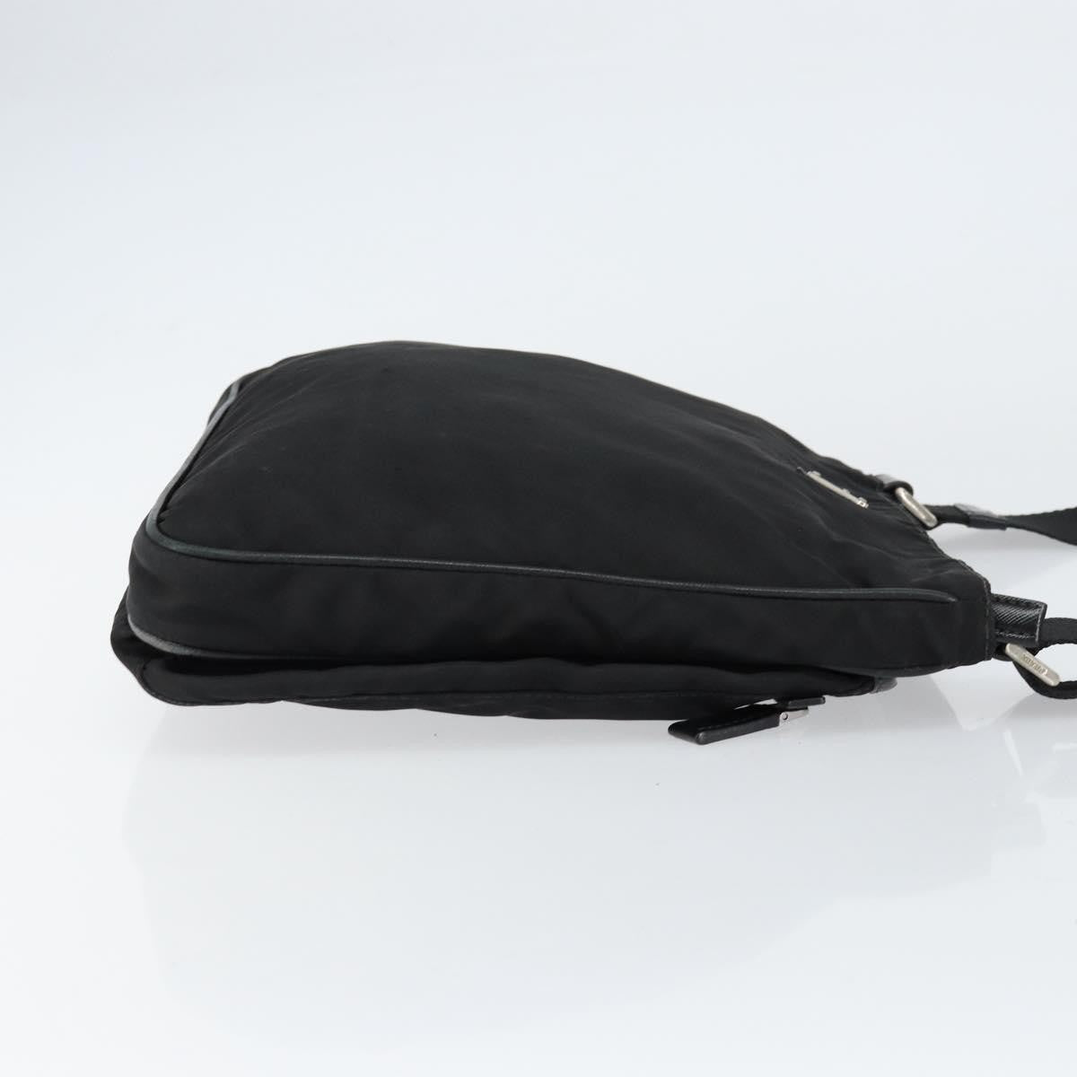 Prada Flat Messenger Bag Tessuto, BLACK, NYLON, Shoulder bag