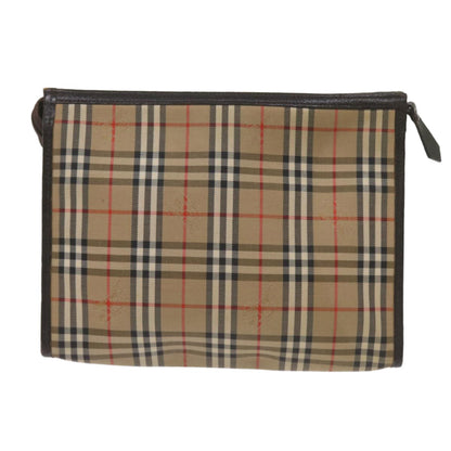 Burberry Nova check Pochette Canvas, BEIGE, CANVAS, Clutche & pouche