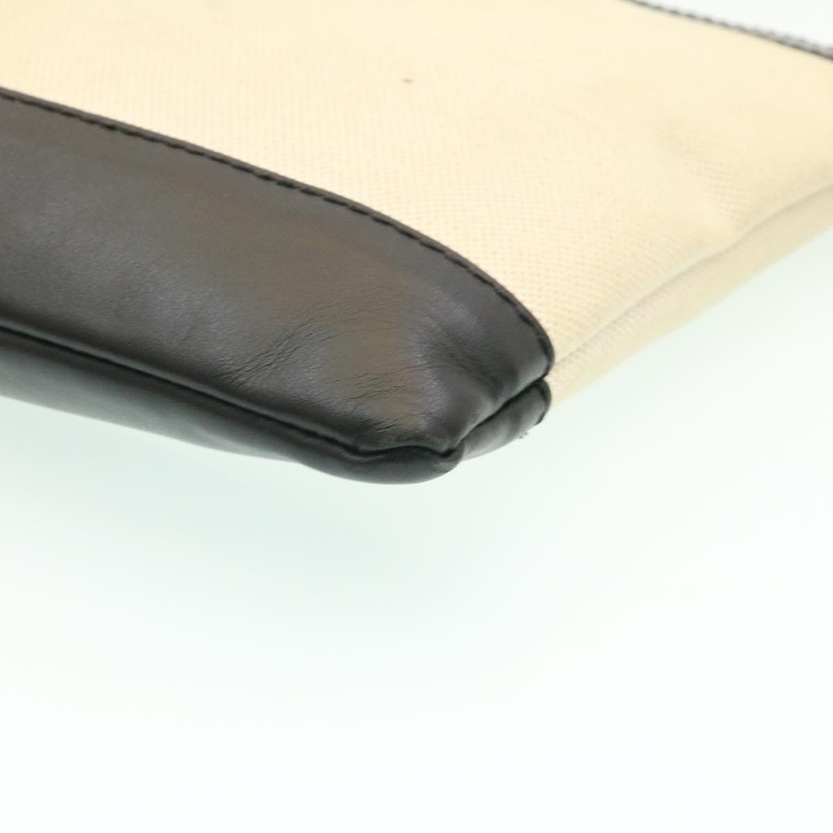 Balenciaga Navy Zip Pouch Canvas and Leather, WHITE, CANVAS, Clutche & pouche