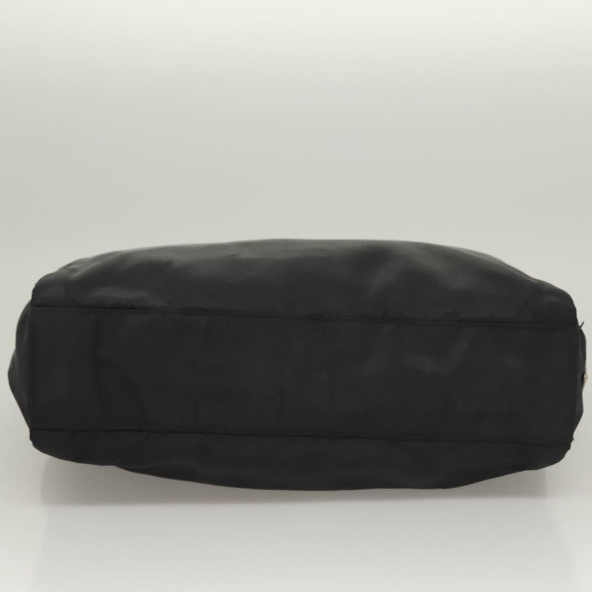 Prada Logo Flat Tote Bag. Nylon Tessuto, BLACK, NYLON, Handbag