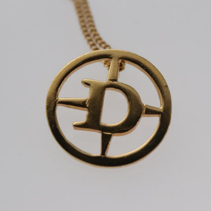Christian Dior D logo Pendant Necklace Metal, GOLD, METAL, Necklace