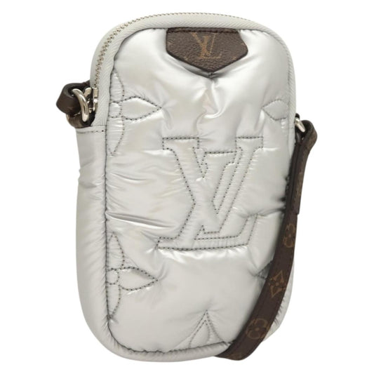 Louis Vuitton Pillow Phone Pouch Monogram Quilted Econyl Nylon, SILVER, CANVAS, Travel bag