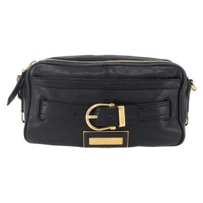 Burberry Vintage Shoulder Bag Leather, BLACK, LEATHER, Shoulder bag