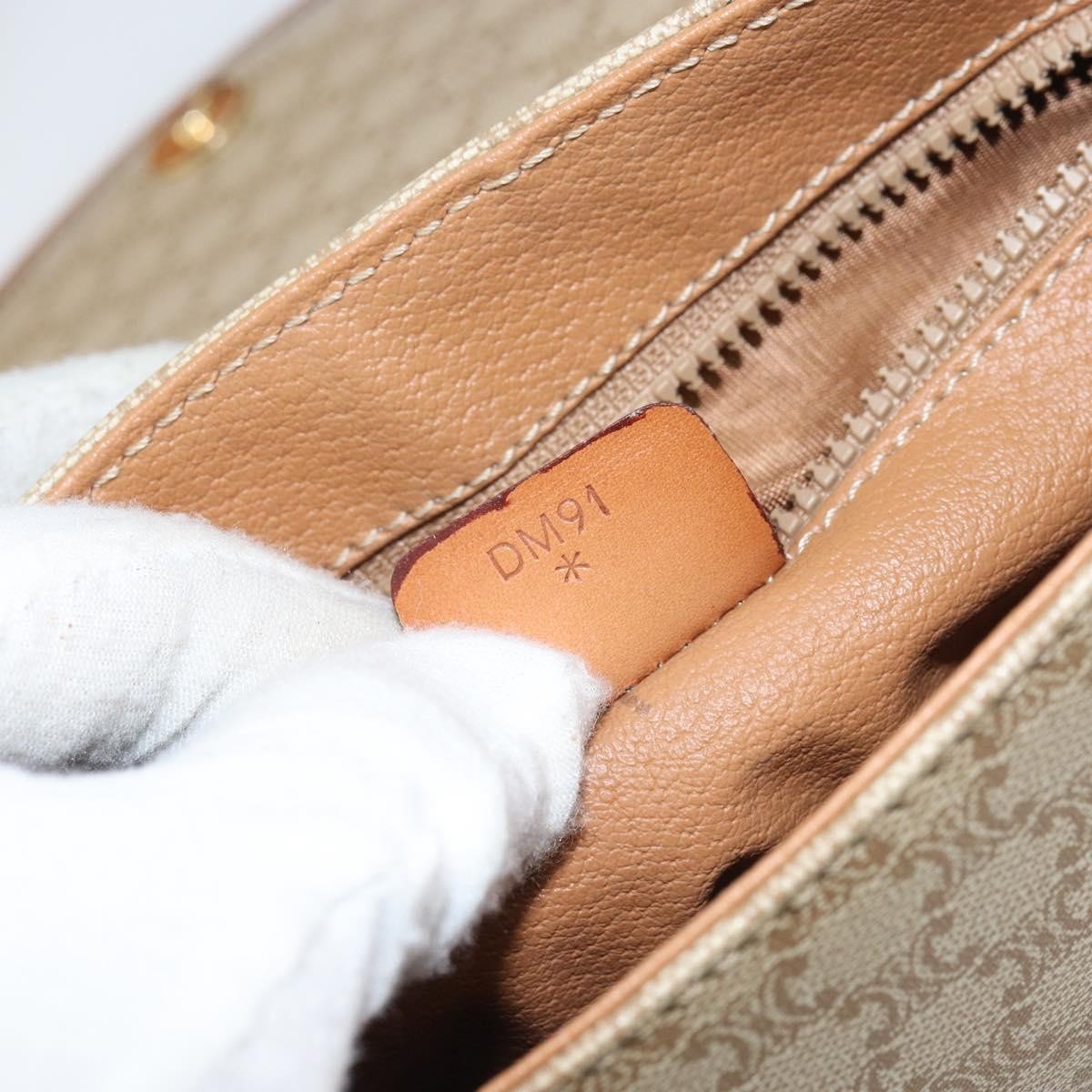 Celine Macadam Shoulder Bag PVC Leather, BEIGE, PVC, Shoulder bag