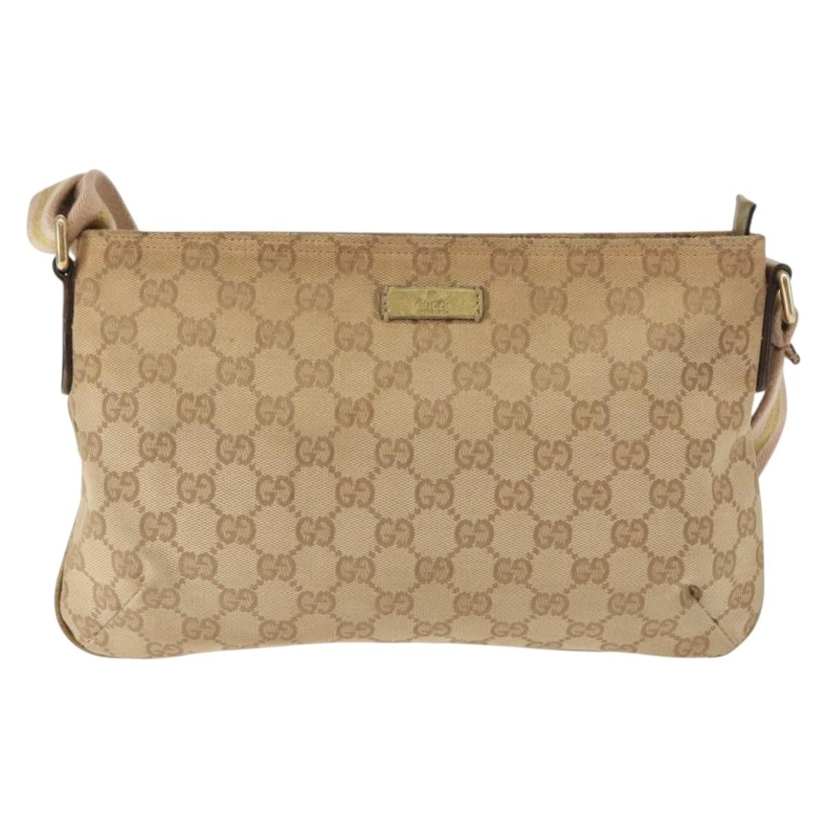 Gucci Web Strap Messenger Bag GG Canvas, BEIGE, CANVAS, Shoulder bag