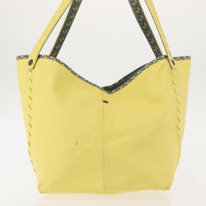 Bottega Veneta A-Shape Tote Leather with Intrecciato Detail, YELLOW, LEATHER, Shoulder bag