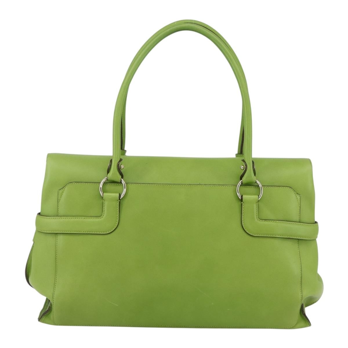 Salvatore Ferragamo Virna Satchel Leather, GREEN, LEATHER, Handbag