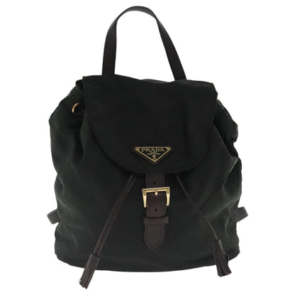 Prada Buckle Backpack Quilted Tessuto, GREEN, NYLON, Backpack
