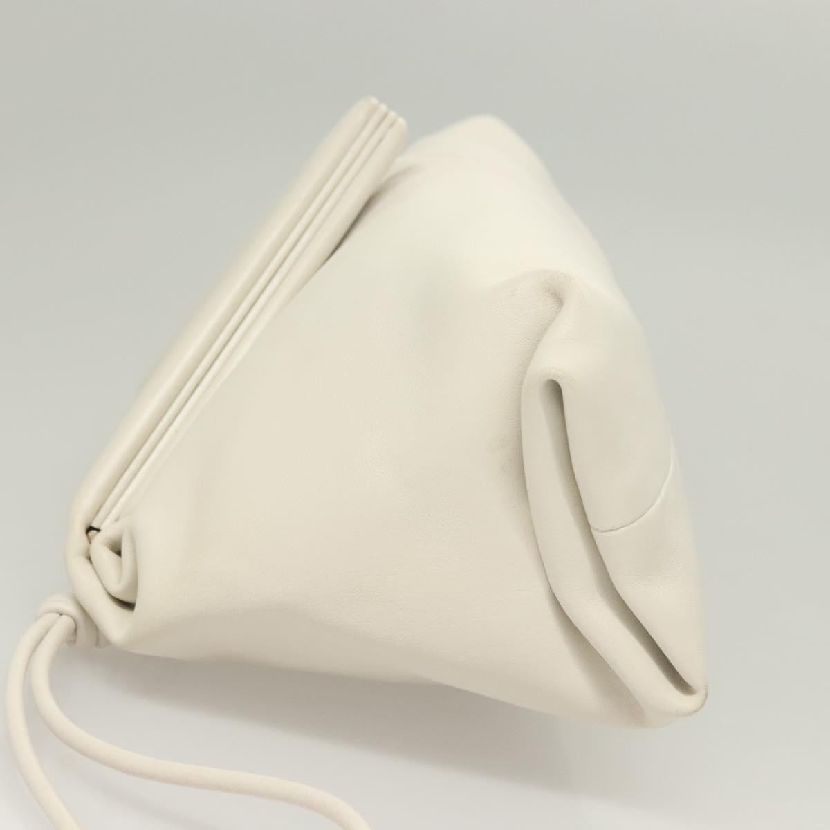 Bottega Veneta BV Trine Fold Clutch Leather, WHITE, LEATHER, Clutche & pouche