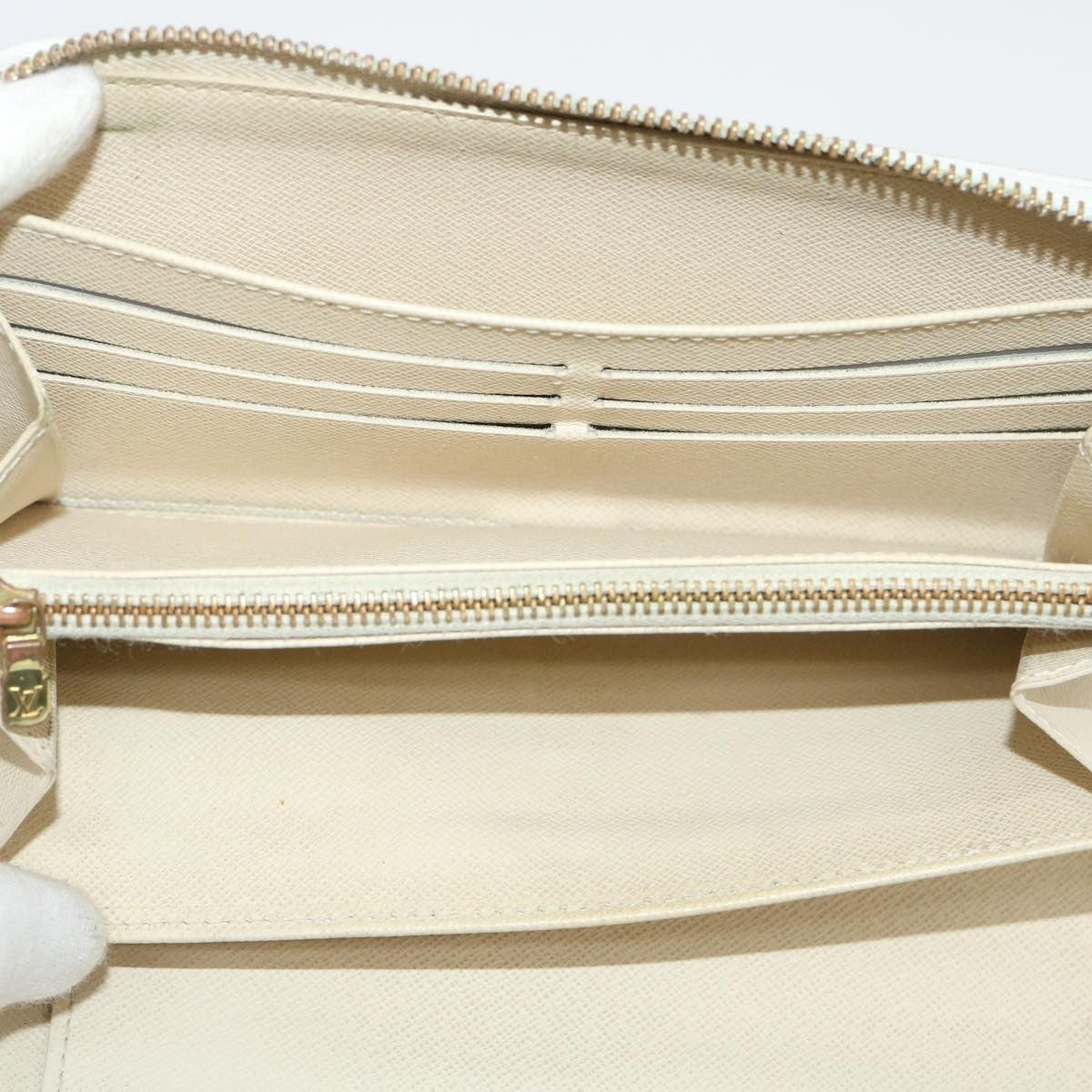 Louis Vuitton Zippy Organizer Damier, WHITE, CANVAS, Wallets