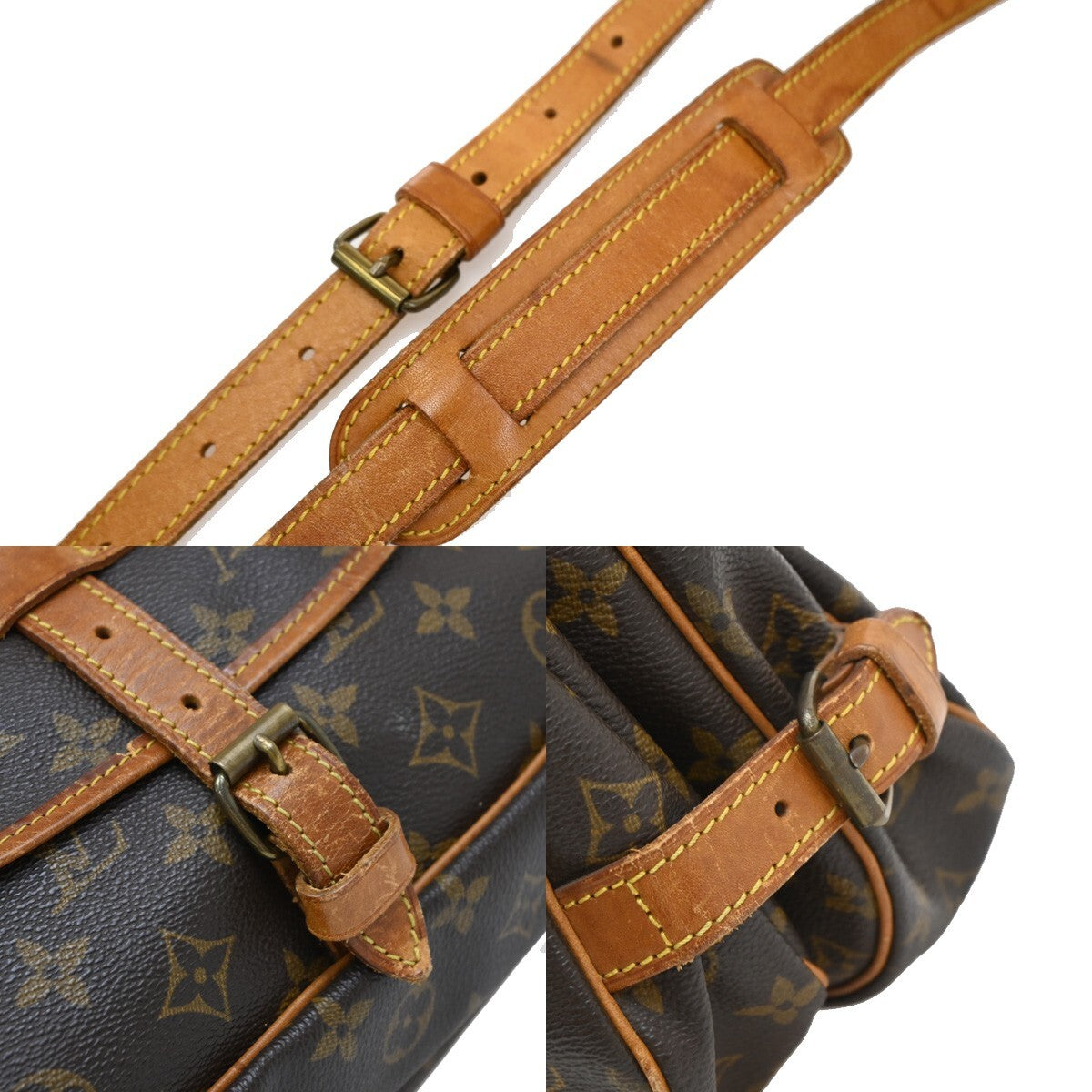 Louis Vuitton Saumur Handbag Monogram Canvas, BROWN, CANVAS, Shoulder bag