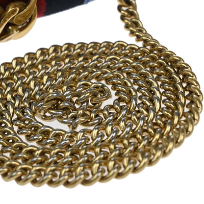 Gucci Sylvie Chain Shoulder Bag Leather, BLUE, LEATHER, Shoulder bag