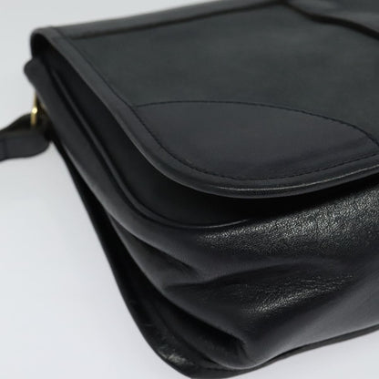 Burberry Flap Shoulder Bag Leather, NAVY, LEATHER, Shoulder bag