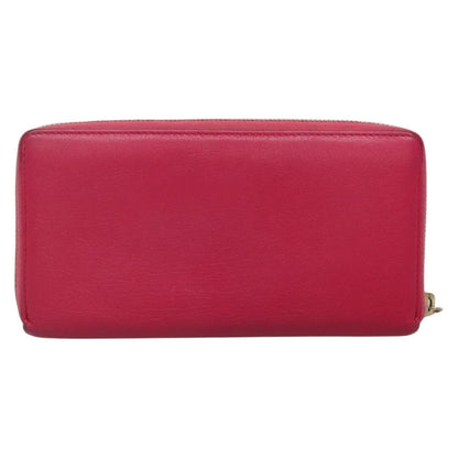 Saint Laurent Zipped Bifold Wallet Leather, PINK, LEATHER, Wallets