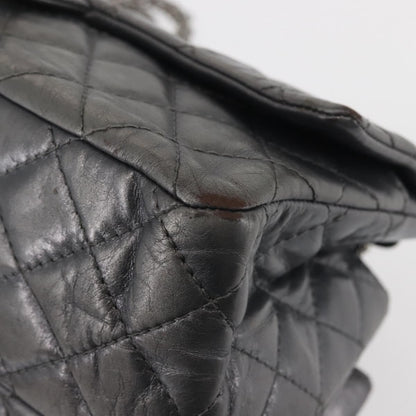 Chanel Reissue 2.55 Double Compartment Flap Bag Quilted Aged Calfskin, SILVER, LEATHER, Handbag