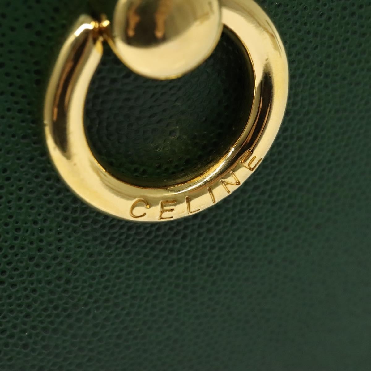 Celine Shoulder Bag Leather, GREEN, LEATHER, Shoulder bag