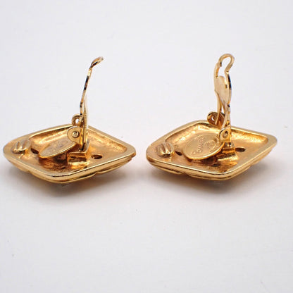 Chanel Vintage CC Diamond Shape Clips-On Earrings Gold-Plated, GOLD, GOLD_PLATED, Earrings