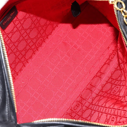 Christian Dior Vintage Lady Dior Bag Cannage Quilt Lambskin, BLACK, LEATHER, Handbag