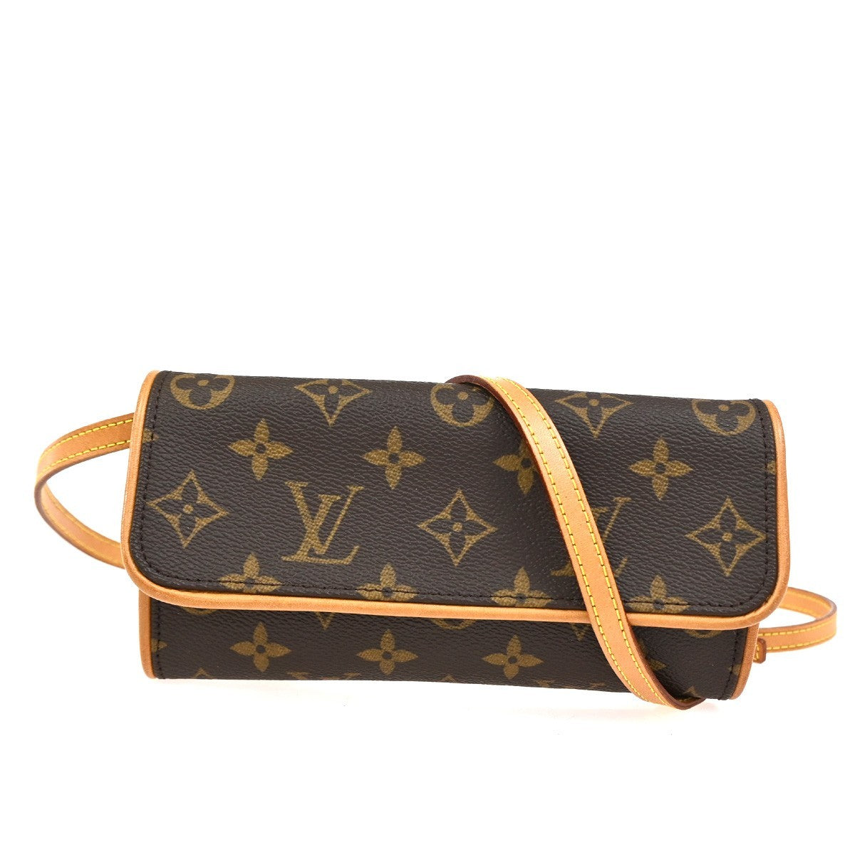 Louis Vuitton Twin Handbag Monogram Canvas, Brown, Leather, Clutch