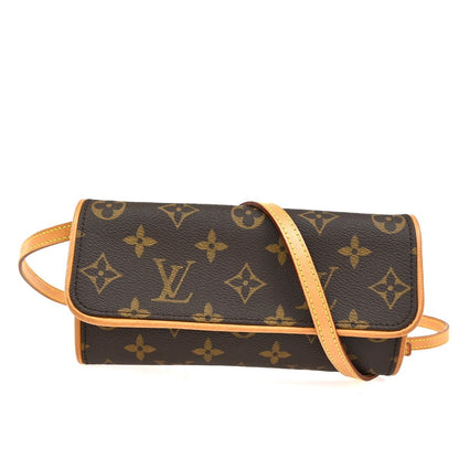 Louis Vuitton Twin Handbag Monogram Canvas, Brown, Leather, Clutch