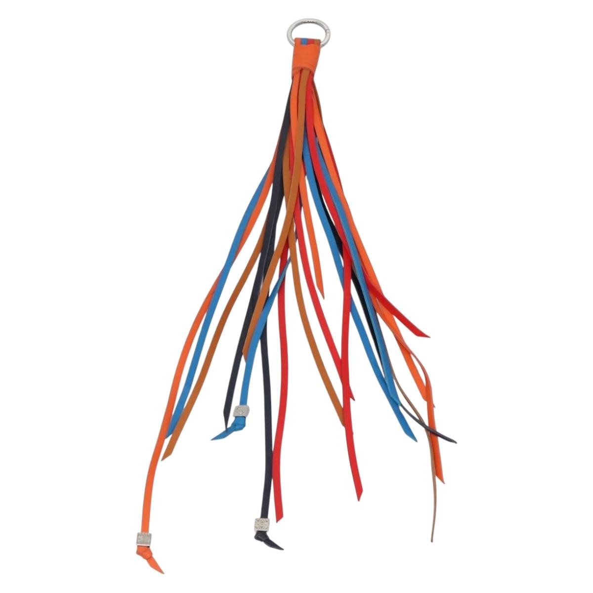 Loewe Anagram Bag Charm Key Holder Metal with Leather, MULTICOLOUR, LEATHER, Charms and Keychains