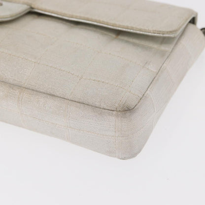 Chanel Travel Line Flap Bag Canvas, SILVER, CANVAS, Shoulder bag