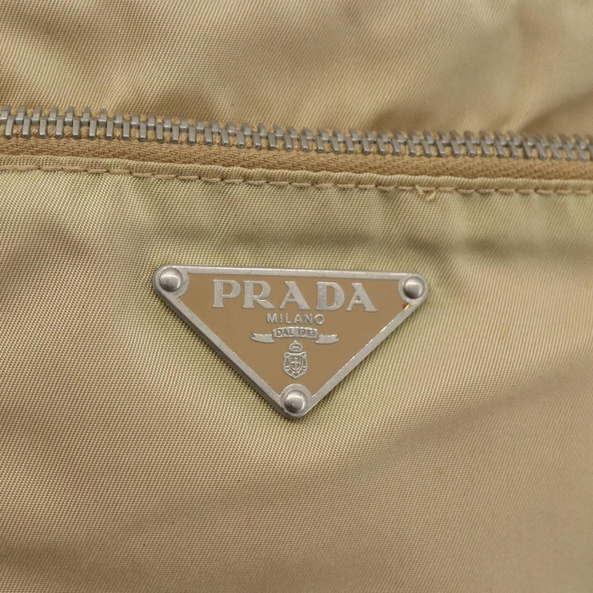Prada Front Pocket Messenger Bag Tessuto, BEIGE, NYLON, Shoulder bag