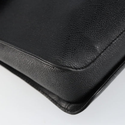 Chanel Vintage Lock Briefcase Caviar, Black, Leather, Briefcase