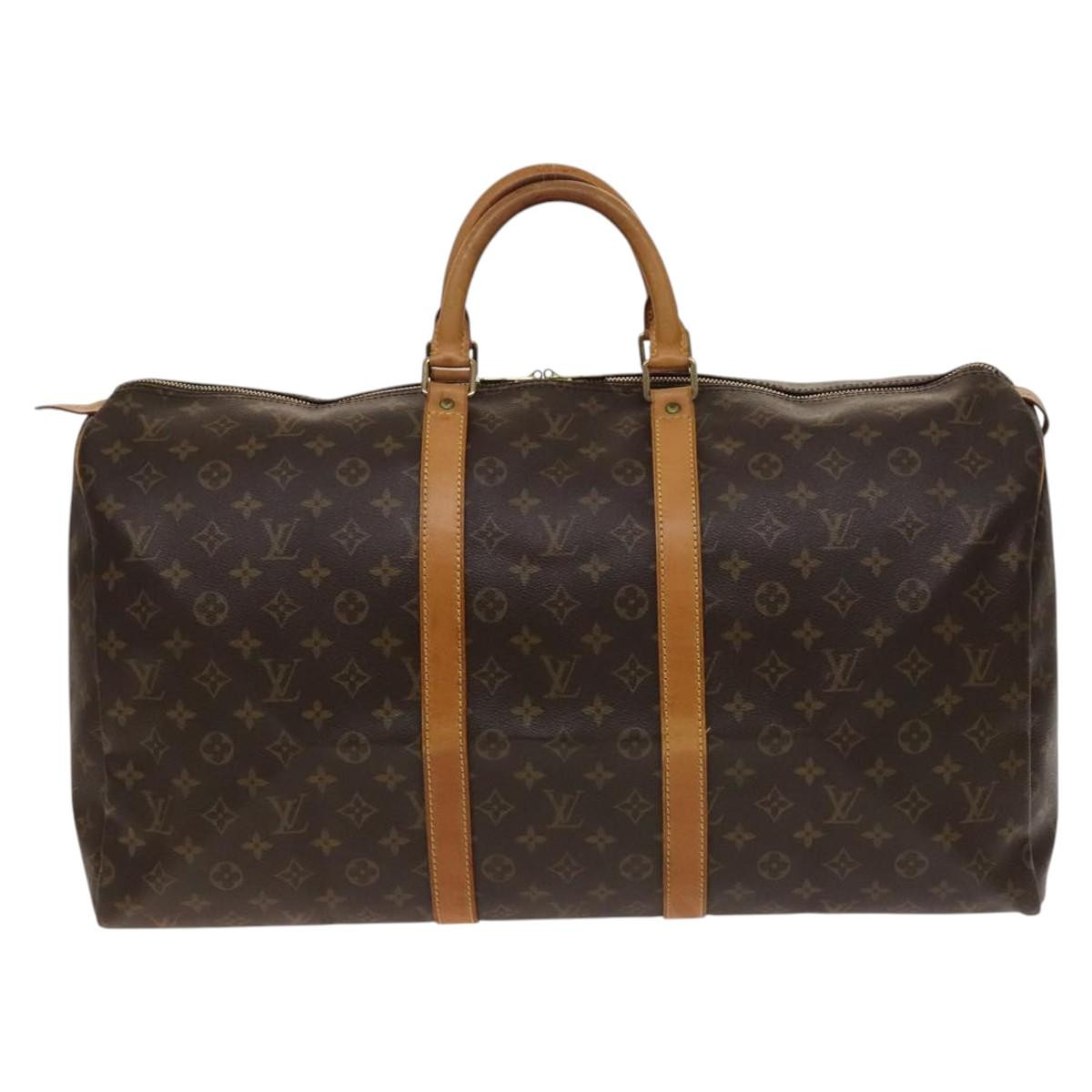Louis Vuitton Keepall Bag Monogram Canvas, BROWN, CANVAS, Travel bag