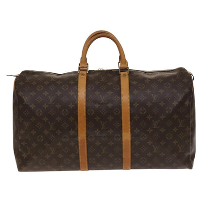 Louis Vuitton Keepall Bag Monogram Canvas, BROWN, CANVAS, Travel bag