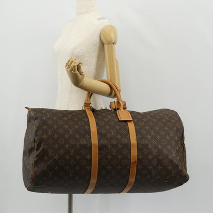 Louis Vuitton Keepall Bag Monogram Canvas, BROWN, CANVAS, Travel bag