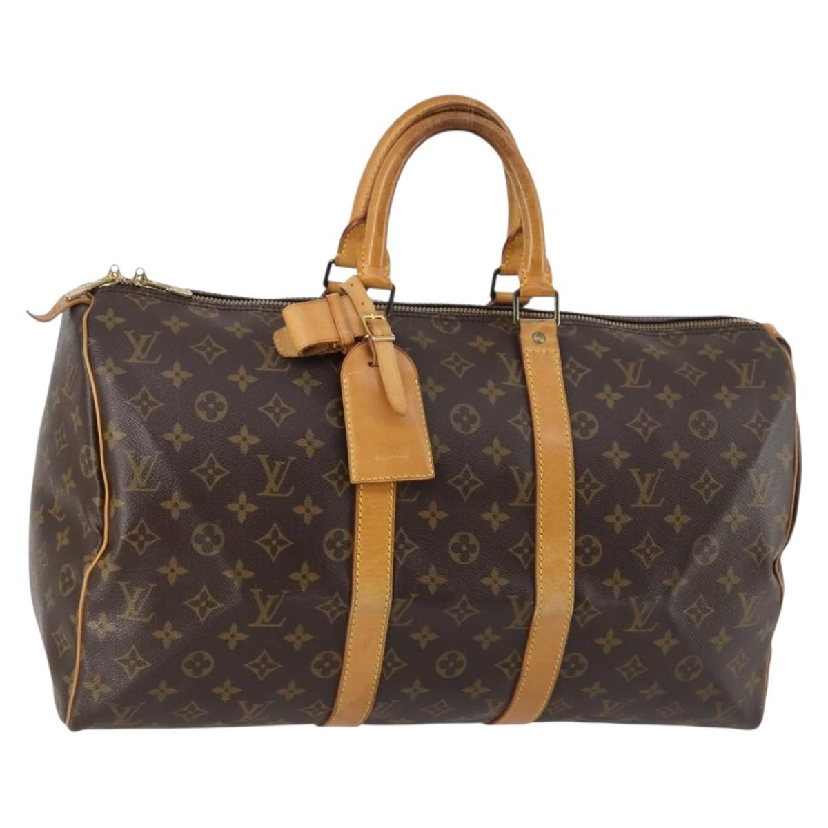 Louis Vuitton Keepall Bag Monogram Canvas, BROWN, CANVAS, Travel bag