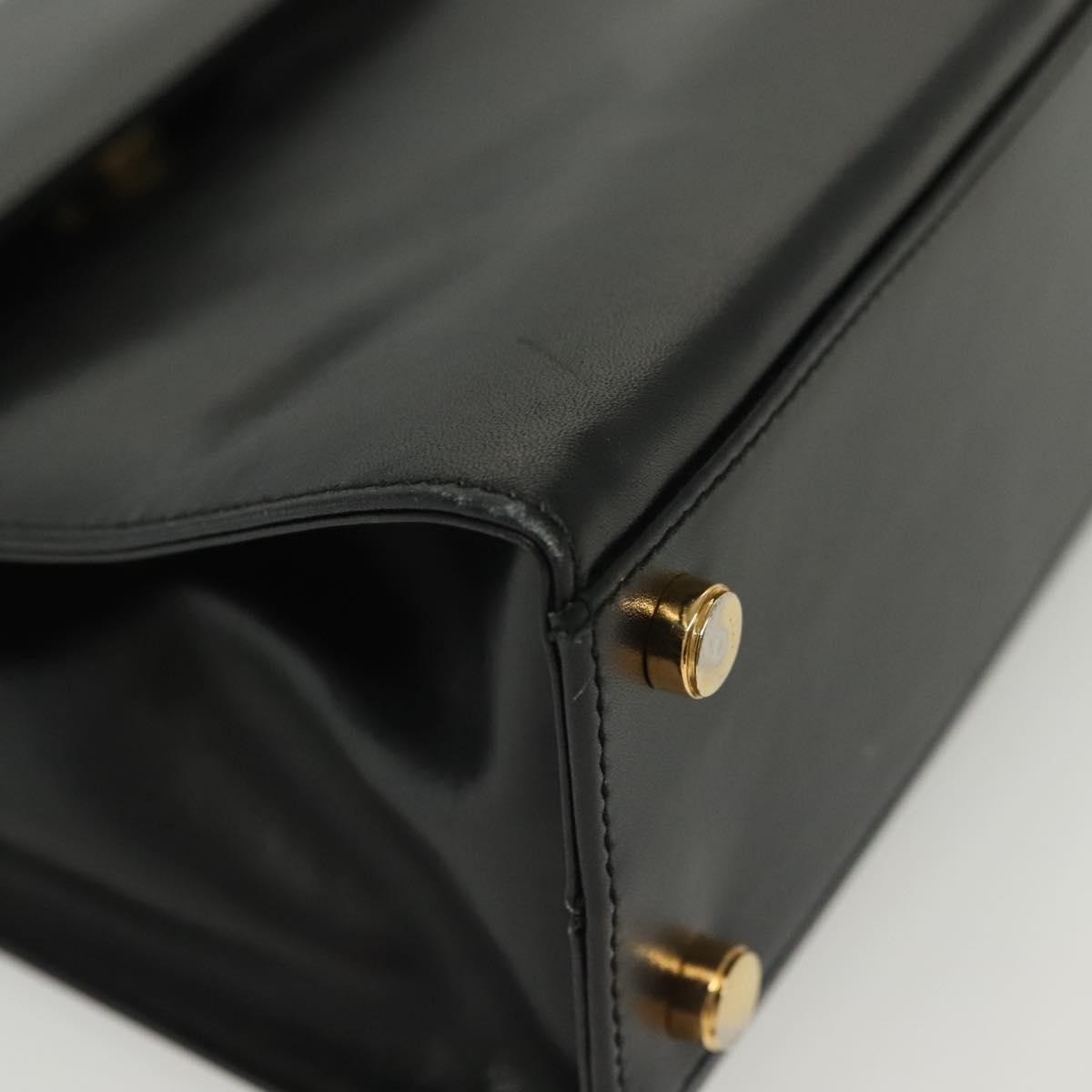 Salvatore Ferragamo Vintage Gancini Convertible Top Handle Bag Leather, BLACK, LEATHER, Handbag