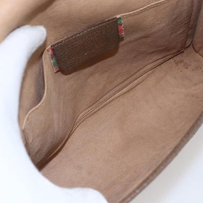 Gucci Sherry line pouch Canvas, BEIGE, PVC, Clutche & pouche