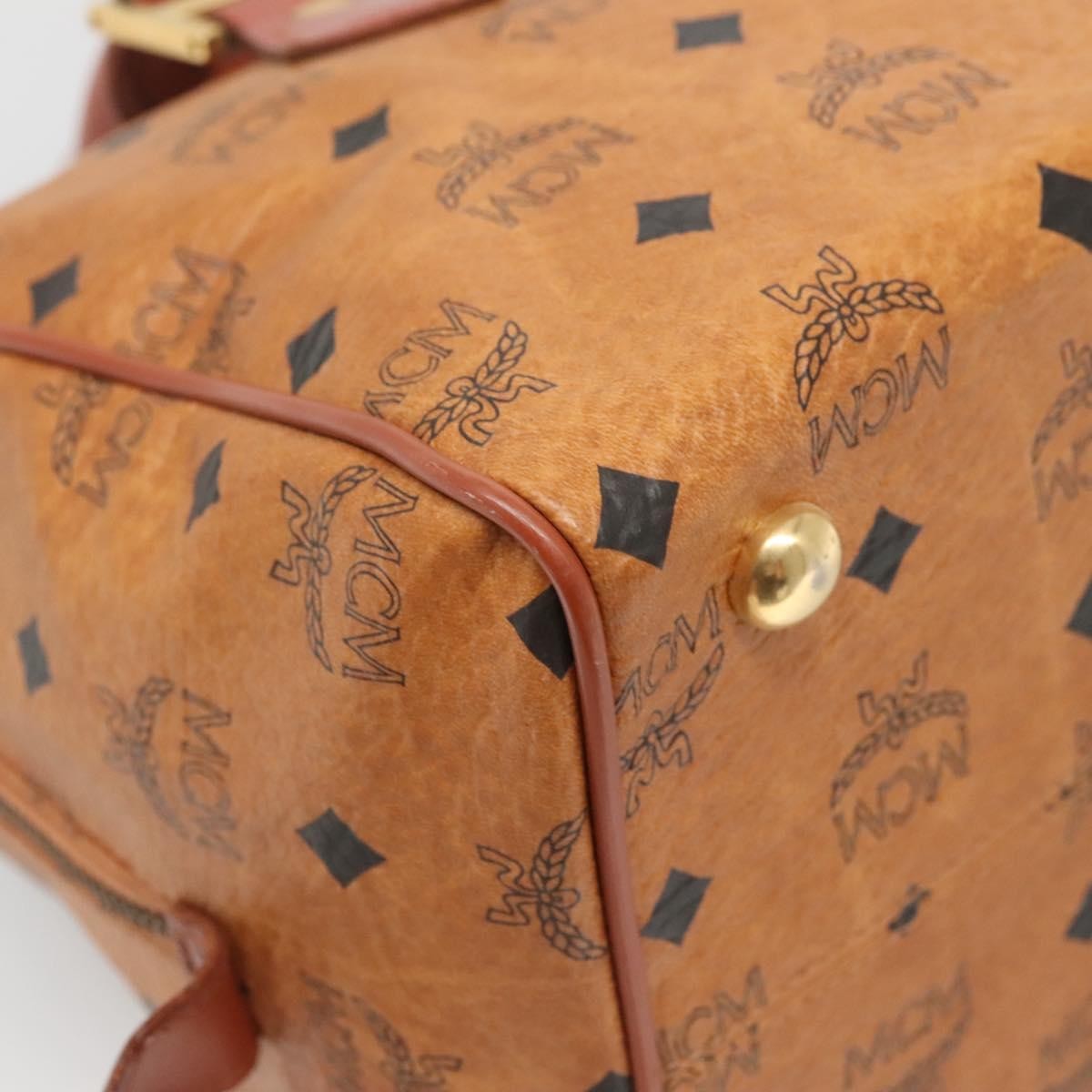 MCM Visetos Handbag Canvas and Leather, BROWN, PVC, Handbag