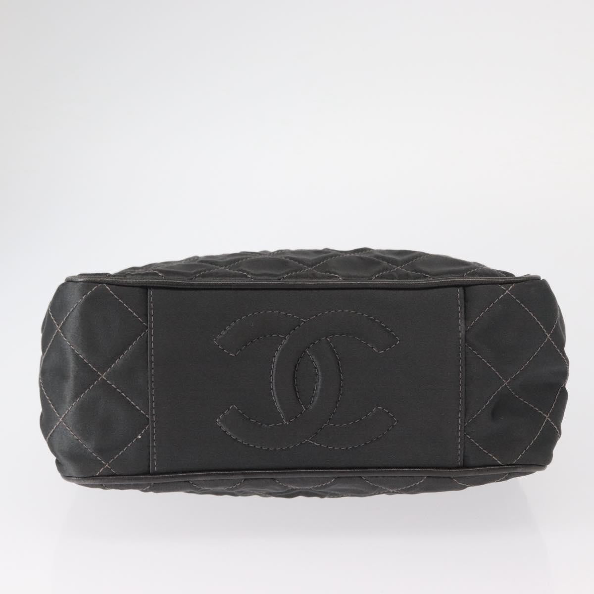 Chanel Vintage Shoulder Bag Satin, GRAY, SATIN, Shoulder bag